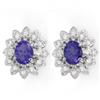 Image 1 : Genuine 3.7 ctw Tanzanite & Diamond Earrings 14K