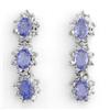 Image 1 : Genuine 4.38 ctw Tanzanite & Diamond Earrings 14K