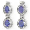 Image 1 : Genuine 5.75 ctw Tanzanite & Diamond Earrings 14K