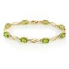 Image 1 : Genuine 7.02 ctw Peridot & Diamond Bracelet Yello