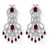 Image 1 : Genuine 17.5 ctw Ruby & Diamond Earrings White Go