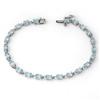 Genuine 8.08 ctw Blue Topaz Bracelet 10K White Go