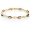 Image 1 : Genuine 6.02 ctw Amethyst & Diamond Bracelet 10K