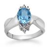Image 1 : Genuine 1.54 ctw Blue Topaz & Diamond Ring White