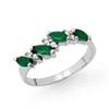 Image 1 : Genuine 0.61 ctw Emerald & Diamond Ring 10K
