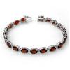 Genuine 21.0 ctw Garnet Bracelet 10K White Gold