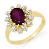 Genuine 1.19ctw Amethyst & Diamond Ring 10K Yello