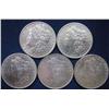 Image 1 : -5-Random Date Uncirculated Morgans Silver Dollar
