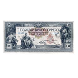 THE CANADIAN BANK OF COMMERCE.  $100.00.  Jan. 2, 1917.  CH-75-16-02-12.  No. 10507/B.  PMG graded V