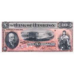 THE BANK OF HAMILTON.  $10.00.  1 June, 1892.  CH-345-16-04S.  PCGS graded Extra Fine-45. PPQ.