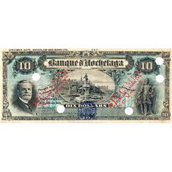 LA BANQUE D'HOCHELAGA.  $10.00.  Jan. 1, 1914.  CH-360-22-04S.  No. 347.  A Specimen.  PMG graded Ch