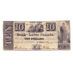 THE BANK OF LOWER CANADA.  $10.00.  c. 1829-1851. Aug. 14/1850.  CH-410-10-12.  No. 436.  PMG graded