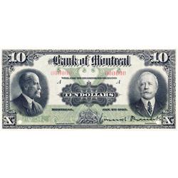 THE BANK OF MONTREAL.  $10.00.  Jan. 2, 1923.  CH-505-56-04S.  A Specimen.  PCGS graded Gem Unc-66. 