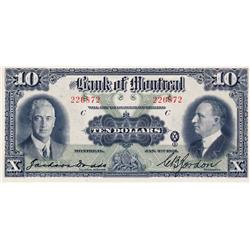 THE BANK OF MONTREAL.  $10.00.  Jan. 2, 1931.  CH-505-58-04.  No. 226872/C.  PMG graded Choice Unc-6