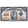 Image 1 : DOMINION OF CANADA.  25 CENTS.  July 2, 1923.  DC-24a.  Hyndman-Saunders.  No. 'Authorized, etc.'  N