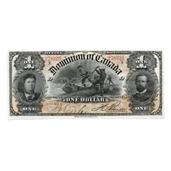 DOMINION OF CANADA.  $1.00.  March 31, 1898.  DC-13c.  No. 278325/D.  PCGS graded AU-55.  PPQ.  A su