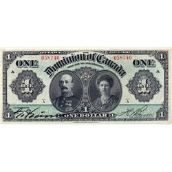 DOMINION OF CANADA.  $1.00.  Jan. 3, 1911.  DC-18a.  No. 058740. Green Line.  PCGS graded Very Fine-