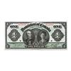 Image 1 : DOMINION OF CANADA.  $1.00.  Jan. 3, 1911.  DC-18d.  No. 012935P/B.  Black Line.  PMG graded Unc-64.