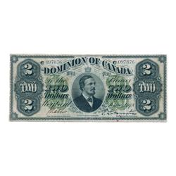 DOMINION OF CANADA.  $2.00.  June 1, 1878.  DC-9a.  Payable at Montreal.  No. 097876/C.  PCGS graded