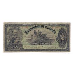 DOMINION OF CANADA.  $2.00.  July 2, 1897.  DC-14a.  Red-Brown back.  Signed Courtney.  No. 027229/B