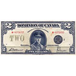 DOMINION OF CANADA.  $2.00.  June 23, 1923.  DC-26f.  Black Seal.  No. M-875632/C.  PCGS graded Very
