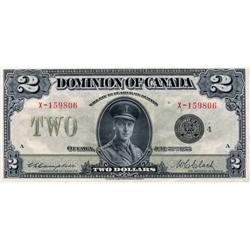 DOMINION OF CANADA.  $2.00.  June 23, 1923.  DC-26l.  Campbell-Clark.  No. X-159806/A.  Black Seal. 