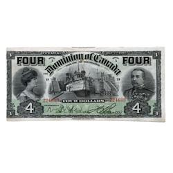 DOMINION OF CANADA.  $4.00.  Jan. 2, 1902.  DC-17b.  'FOUR's'.  No. 224609/D.  A good Very Fine.