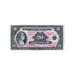 BANK OF CANADA.  $20.00.  1935 Issue.  BC-10.  French Text.  No. F013810/A.  Choice Very Fine.