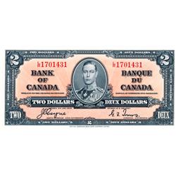 BANK OF CANADA.  $2.00.  1937 Issue.  BC-22c.  No. L/R1701431.  PMG graded Unc-64.  PPQ.