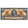 Image 1 : BANK OF CANADA.  $50.00.  1937 Issue.  BC-26b.  Gordon-Towers.  No. B/H3091125.  CCCS graded Extra F