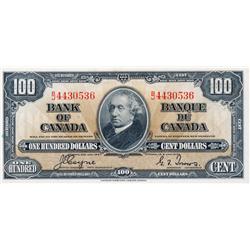 BANK OF CANADA.  $100.00.  1937 Issue.  BC-27c. Coyne-Towers.  No. B/J4430536.  PMG Unc-63.