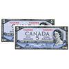 Image 1 : BANK OF CANADA.  $5.00.  1954 Issue.  BC-31a.  'Devil's Face'.  Coyne-Towers.  No. B/C3221903 & B/C3