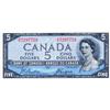 Image 1 : BANK OF CANADA.  $5.00.  1954 Issue.  BC-31b.  'Devil's Face'.  Beattie-Coyne.  No. D/C7297759.  PMG