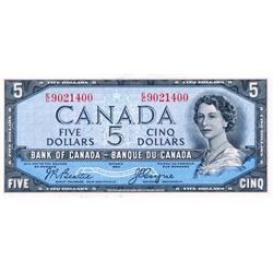 BANK OF CANADA.  $5.00.  1954 Issue.  BC-31b.  'Devil's Face'.  Beattie-Coyne.  No. E/C9021400.  PCG
