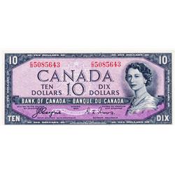 BANK OF CANADA.  $10.00.  1954 Issue.  BC-32a.  'Devil's Face'.  Coyne-Towers.  No. C/D5085643.  PMG