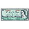 Image 1 : BANK OF CANADA.  $1.00.  1954 Issue.  BC-37bA-i.  Modified.  No. *O/Y0064566.  CCCS graded AU-58.