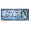 Image 1 : BANK OF CANADA.  $5.00.  1954 Issue.  BC-39bA.  Modified.  No. *I/X0018332.  PMG graded CH AU-58.
