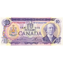 BANK OF CANADA.  $10.00.  1971 Issue.  BC-49cA.  No. *VT2060793.  PCGS graded CH AU-58.  PPQ.