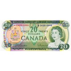 BANK OF CANADA.  $20.00.  1969 Issue.  BC-50aA.  No. *EH2515999.  PCGS graded AU-55.  PPQ.