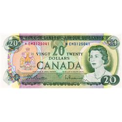 BANK OF CANADA.  $20.00.  1969 Issue.  BC-50aA.  No. *EM3125041.  PCGS graded CH AU-58.