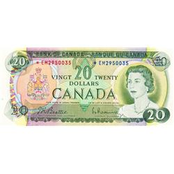 BANK OF CANADA.  $20.00.  1969 Issue.  BC-50aA.  No. *EM2950035.  CCCS graded Extra Fine-40.