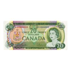 BANK OF CANADA.  $20.00.  1969 Issue.  BC-50aA.  No. *EV0000005.  BCS graded Choice Almost Unc-58.  