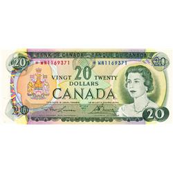 BANK OF CANADA.  $20.00.  1969 Issue.  BC-50aA.  No. *WN1169371.  PCGS graded AU-53.