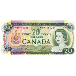 BANK OF CANADA.  $20.00.  1969 Issue.  BC-50bA.  No. *WV1151261.  PCGS graded Choice AU-55. PPQ.