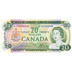 BANK OF CANADA.  $20.00.  1969 Issue.  BC-50bA.  No. *YA2206528.  CCCS graded Almost Unc-50.