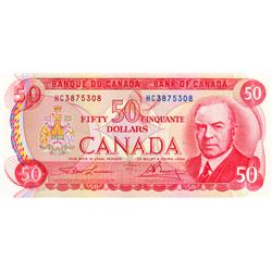 BANK OF CANADA.  $50.00.  1975 Issue.  BC-51a.  Lawson-Bouey.  No. HC3875308 & HC7286295.  Both CCCS