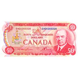 BANK OF CANADA.  $50.00.  1975 Issue.  BC-51a-i.  Lawson-Bouey.  No. EHC4203320 & EHF0605710.  Both 