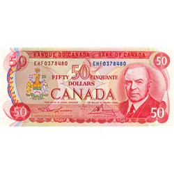 BANK OF CANADA.  $50.00.  1975 Issue.  BC-51a-i.  Lawson-Bouey.  No. EHF0378480 & EHF03788481.  Both