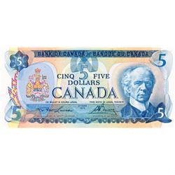 BANK OF CANADA.  $5.00.  1979 Issue.  BC-53aA.  No. 31001921423.  PCGS graded Gem Unc-65.  PPQ.