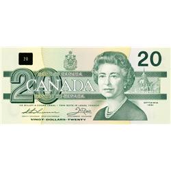 BANK OF CANADA.  $20.00.  1991 Issue.  BC-58aA-i.  Thiessen-Crow.  No. EIX11958805. With Serif.  CCC